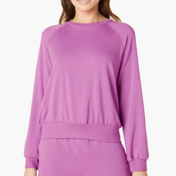 *NEW Beyond Yoga 335 Good Company Crew Pullover in Bright Iris Heather - Picture 1 of 4
